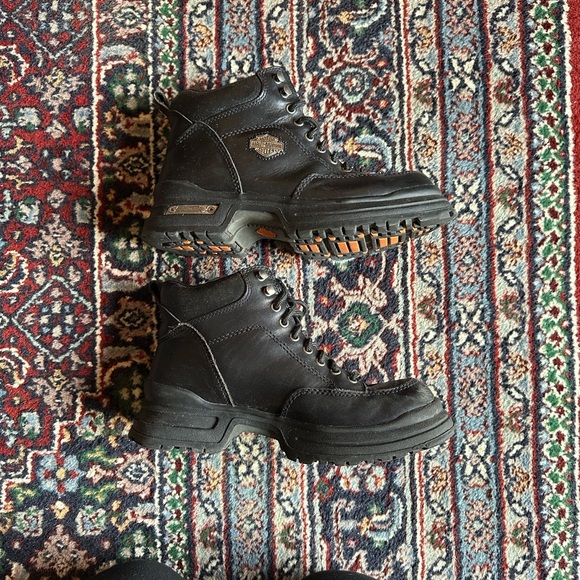 Harley-Davidson Black Leather Riding Boots | Lace-Up Motorcycle Women 10 - Picture 8 of 13